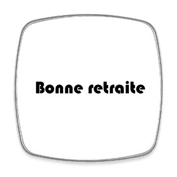 RETRAITE. RETRAITE. RETRAITEE. SENIOR. MAMIE. PAPY - Magnet carré - blanc - Devant