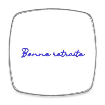 RETRAITE. RETRAITE. RETRAITEE. RETRAITE. COLLEGUE - Magnet carré - blanc - Devant