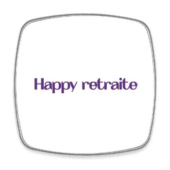 RETRAITE. RETRAITE. RETRAITEE. SENIOR. MAMIE. PAPY - Magnet carré - blanc - Devant