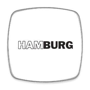 Ville hanséatique de Hambourg - Magnet carré - blanc - Devant