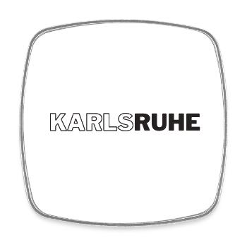 Karlsruhe - Square fridge magnet - white - Front