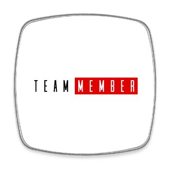 Team Member 2 - Square fridge magnet - white - Front