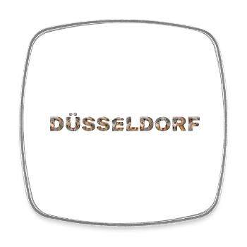 Düsseldorf Hund - Viereckiger Kühlschrankmagnet - Weiß - Vorne