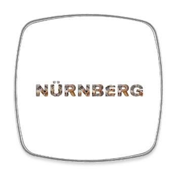 Nürnberg Hund - Viereckiger Kühlschrankmagnet - Weiß - Vorne