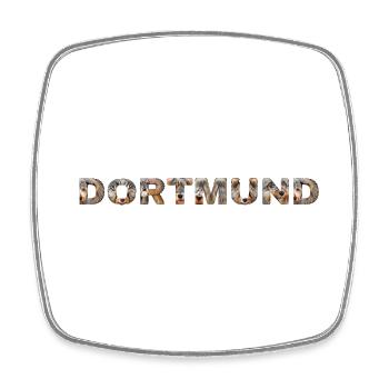 Dortmund Hund - Viereckiger Kühlschrankmagnet - Weiß - Vorne