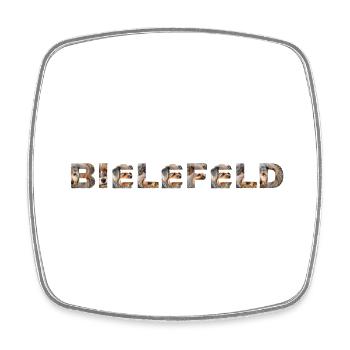 Bielefeld Hund - Viereckiger Kühlschrankmagnet - Weiß - Vorne