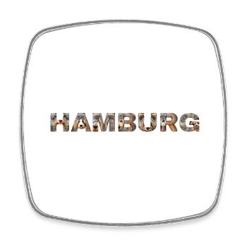 Hamburg Hund - Viereckiger Kühlschrankmagnet - Weiß - Vorne