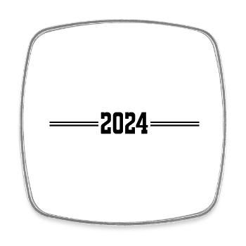 2024 - Viereckiger Kühlschrankmagnet - Weiß - Vorne