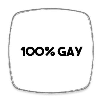 100% SCHWUL - Viereckiger Kühlschrankmagnet - Weiß - Vorne