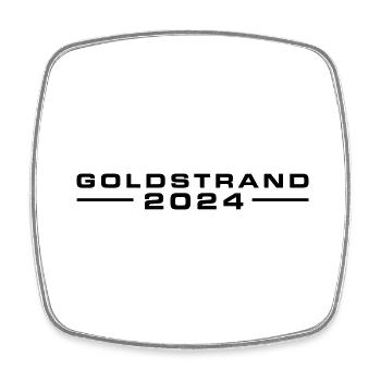 Goldstrand 2024 - Viereckiger Kühlschrankmagnet - Weiß - Vorne