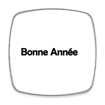 NOËL. ANNEE. ANNIVERSAIRE. RETRAITE. FÊTE. COEUR. - Magnet carré - blanc - Devant