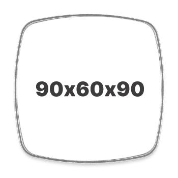 90х60х90 - Viereckiger Kühlschrankmagnet - Weiß - Vorne