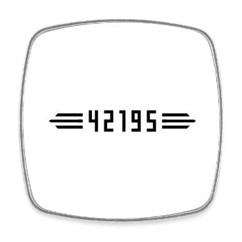 Marathon 42195 meters - Square fridge magnet - white - Front