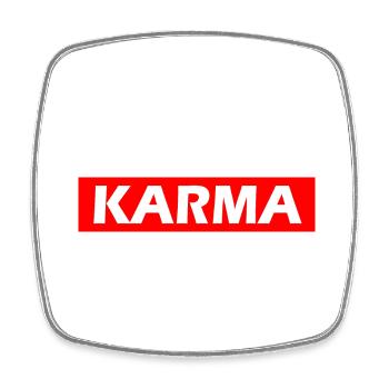 Karma - Viereckiger Kühlschrankmagnet - Weiß - Vorne