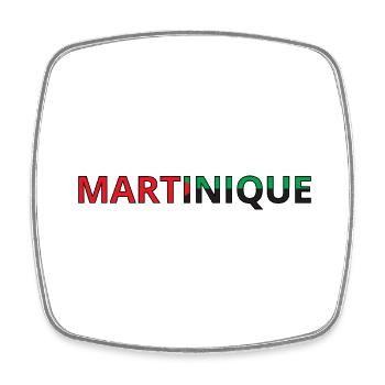 Drapeau Martinique - Magnet carré - blanc - Devant