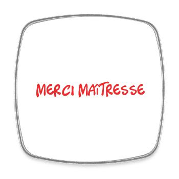 MERCI. THANKS. THANK YOU. ANNIVERSAIRE. NAISSANCE. - Magnet carré - blanc - Devant