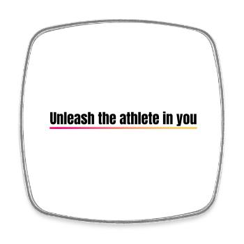 Unleash the athlete in you - Square fridge magnet - white - Front