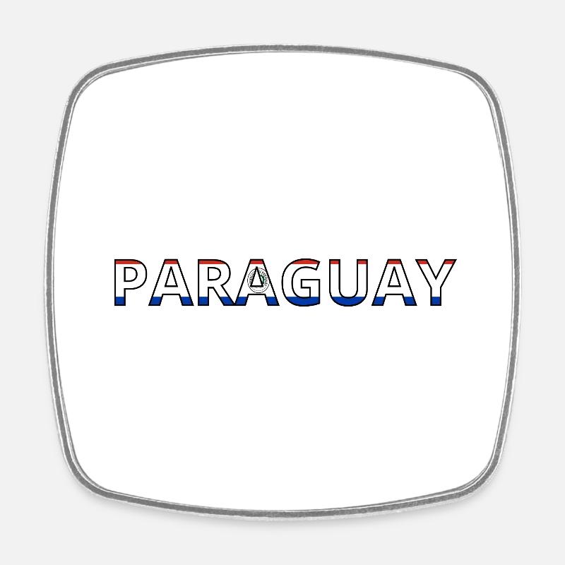 Flag of Paraguay - Square fridge magnet - white