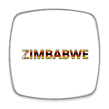 Flagge von Simbabwe - Viereckiger Kühlschrankmagnet - Weiß - Vorne