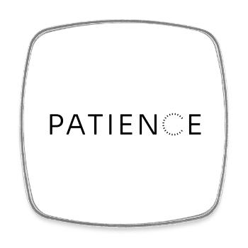 PATIENCE - Magnet carré - blanc - Devant
