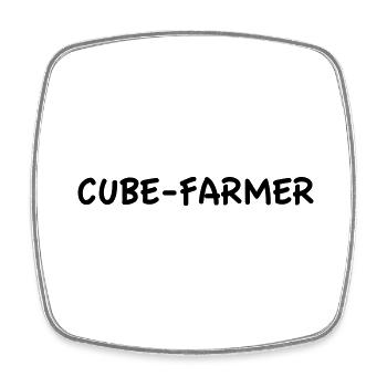 Cube Farmer Einfarbig - Viereckiger Kühlschrankmagnet - Weiß - Vorne