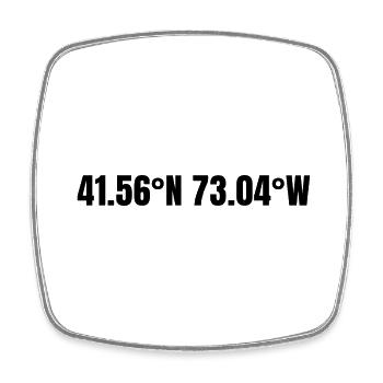 Waterbury, Connecticut, USA Coordinates - Square fridge magnet - white - Front