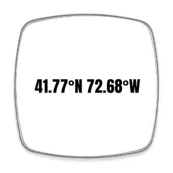 Hartford, Connecticut, USA Coordinates - Square fridge magnet - white - Front