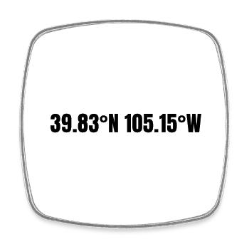 Arvada, Colorado, USA Coordinates - Square fridge magnet - white - Front