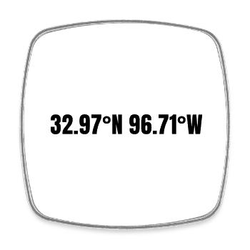 Richardson, Texas, United States Coordinates - Square fridge magnet - white - Front