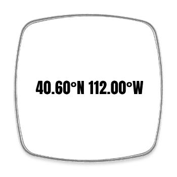 West Jordan, Utah, USA Coordinates - Square fridge magnet - white - Front