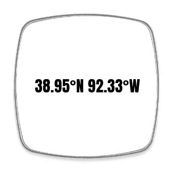 Columbia, Missouri, USA Coordinates - Square fridge magnet - white - Front