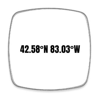 Sterling Heights, Michigan, USA Coordinates - Square fridge magnet - white - Front