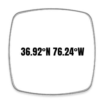 Norfolk, Virginia, USA Coordinates - Square fridge magnet - white - Front
