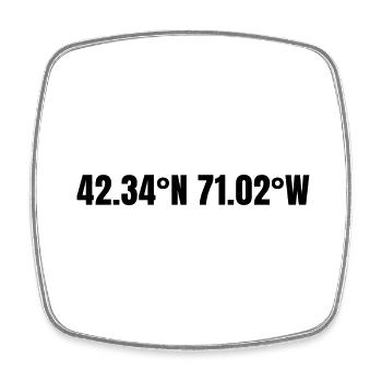 Boston, Massachusetts, USA Coordinates - Square fridge magnet - white - Front