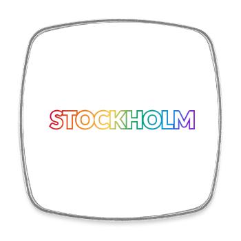 Stockholm Schweden Regenbogen LGBTQ Gay Pride - Viereckiger Kühlschrankmagnet - Weiß - Vorne