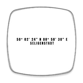 Seligenstadt, Hesse, Coordinates - Square fridge magnet - white - Front