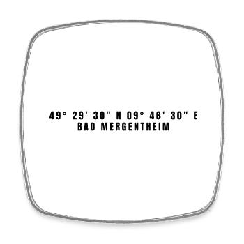 Bad Mergentheim Baden-Württemberg Koordinaten - Viereckiger Kühlschrankmagnet - Weiß - Vorne