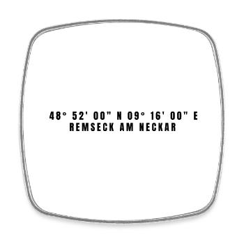 Remseck am Neckar Baden-Württemberg Coordinates - Square fridge magnet - white - Front