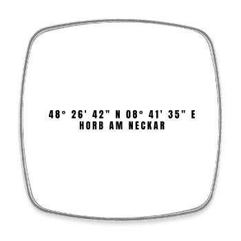 Horb am Neckar Baden-Württemberg Coordinates - Square fridge magnet - white - Front