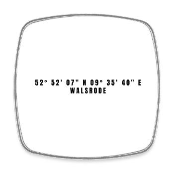 Walsrode, Lower Saxony Coordinates - Square fridge magnet - white - Front