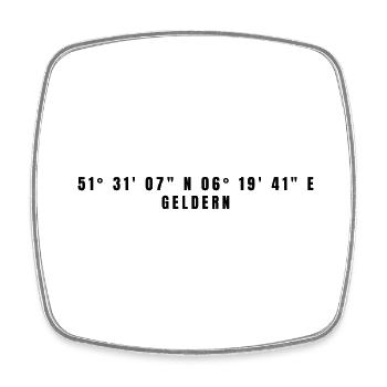 Geldern North Rhine-Westphalia Coordinates - Square fridge magnet - white - Front