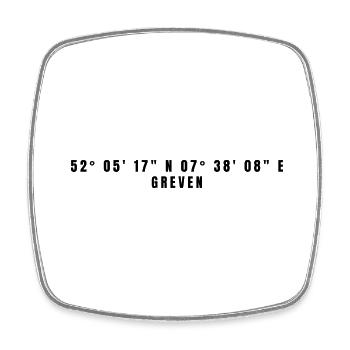 Greven, North Rhine-Westphalia Coordinates - Square fridge magnet - white - Front
