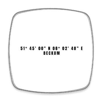 Beckum North Rhine-Westphalia Coordinates - Square fridge magnet - white - Front