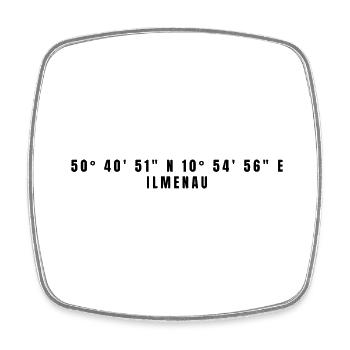 Ilmenau, Thuringia Coordinates - Square fridge magnet - white - Front