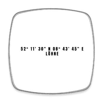 Löhne North Rhine-Westphalia Coordinates - Square fridge magnet - white - Front