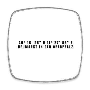 Neumarkt in der Oberpfalz Bavaria Coordinates - Square fridge magnet - white - Front