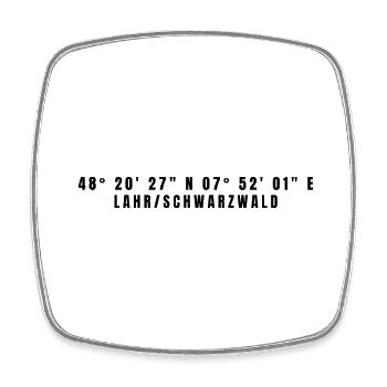 Lahr/Black Forest Baden-Württemberg Coordinates - Square fridge magnet - white - Front
