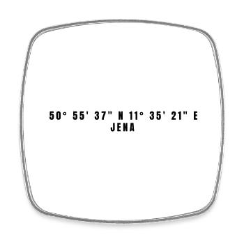 Jena, Thuringia Coordinates - Square fridge magnet - white - Front