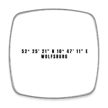 Wolfsburg Lower Saxony Coordinates - Square fridge magnet - white - Front