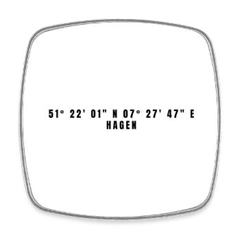Hagen North Rhine-Westphalia Coordinates - Square fridge magnet - white - Front